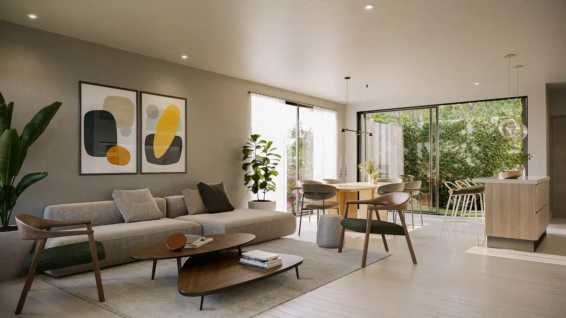 Sala. Casas en venta en condominio Belén Urbano. Belén, Heredia