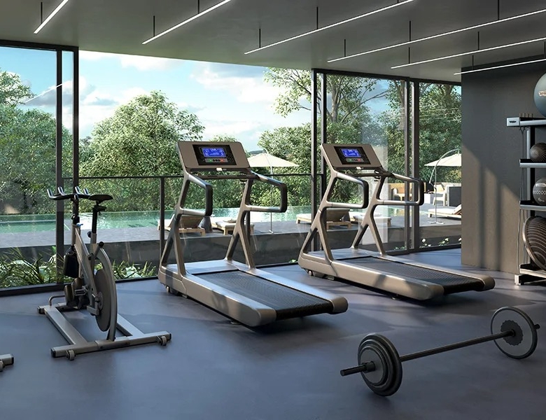 Gym. Apartamentos en venta en AVVIA, Escazú, San José.