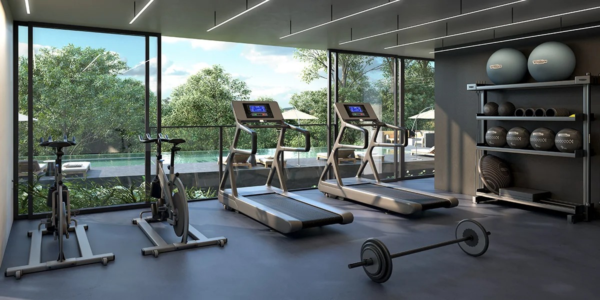 Gym. Apartamentos en venta en AVVIA, Escazú, San José.